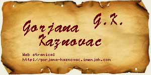 Gorjana Kaznovac vizit kartica